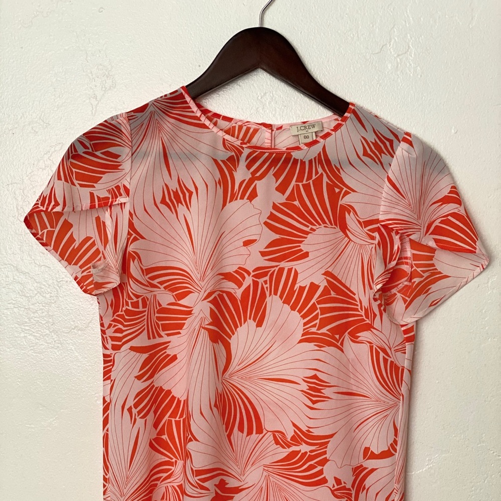 J. Crew Flutter Tulip Sleeve Floral Blouse Size 00